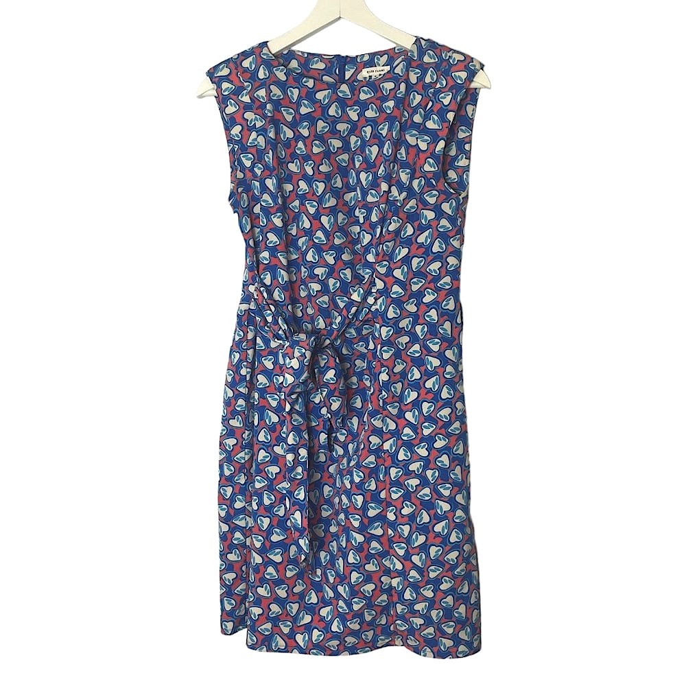 River Island Heart Printed Wrap Dress Size 4 Print Pattern Bright Cute